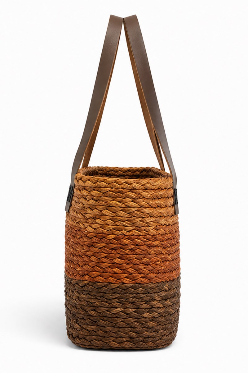 STRAW BASKET SHAPE BEACH BAG-26819096-320
