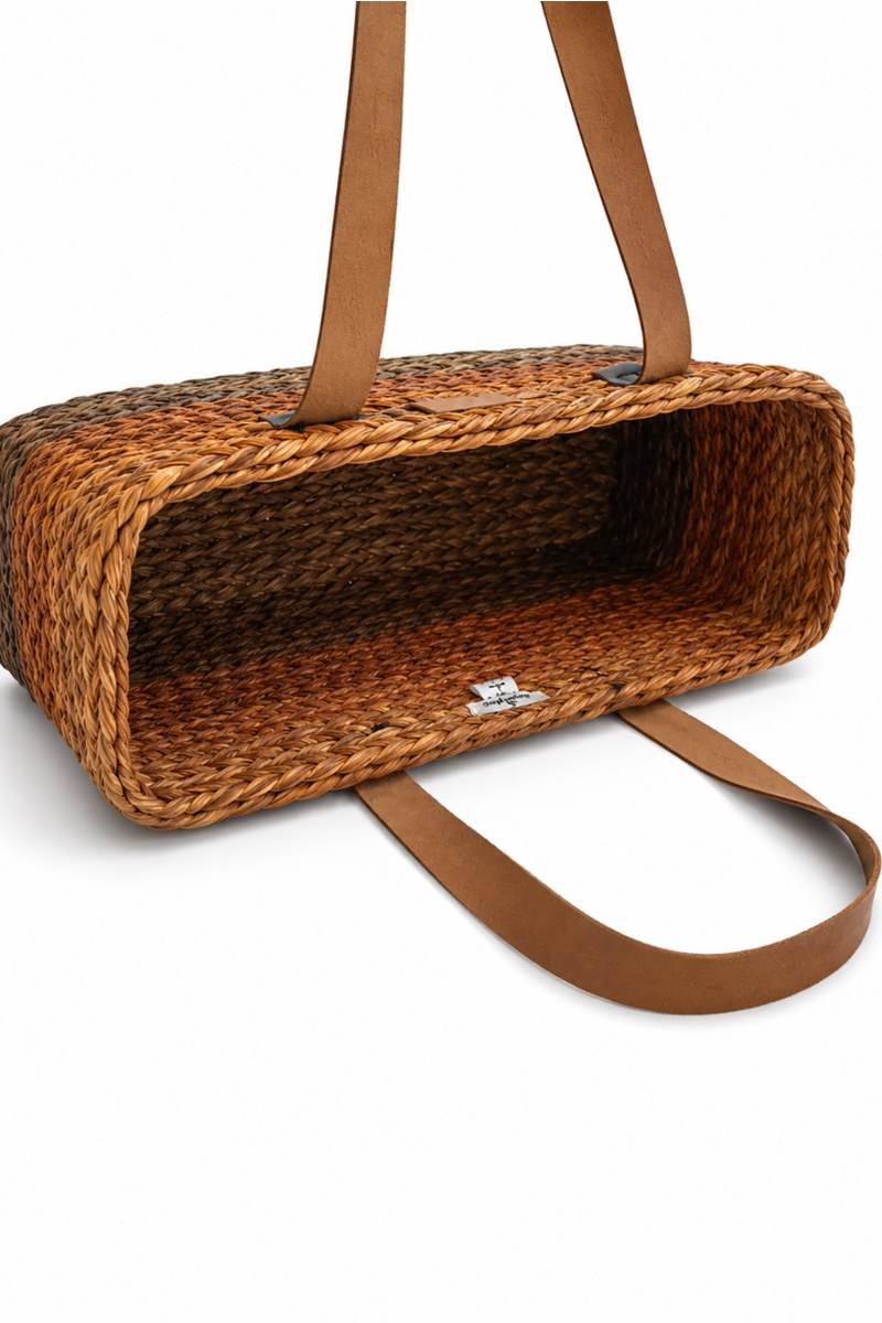 STRAW BASKET SHAPE BEACH BAG-26819096-320