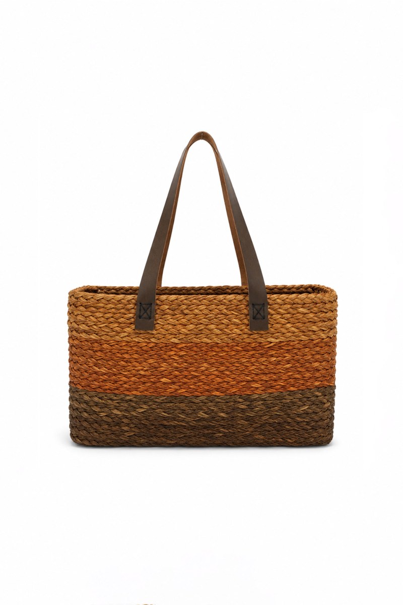 STRAW BASKET SHAPE BEACH BAG-26819096-320