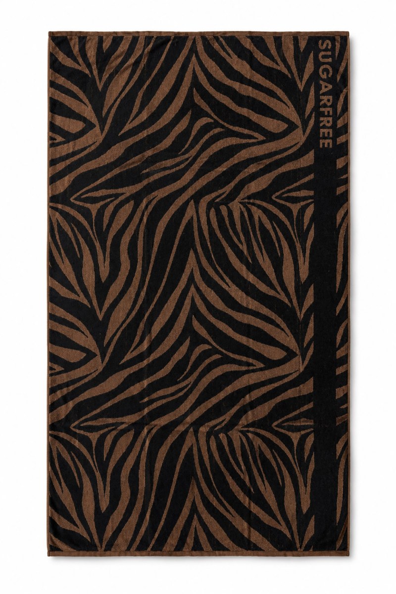 ZEBRA PRINTED COTTON BEACH TOWEL-26819097-330