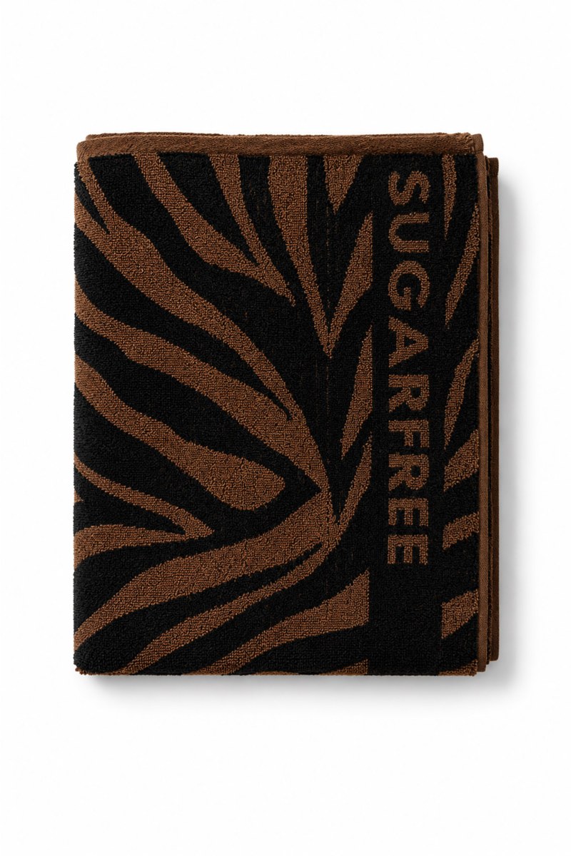 ZEBRA PRINTED COTTON BEACH TOWEL-26819097-330