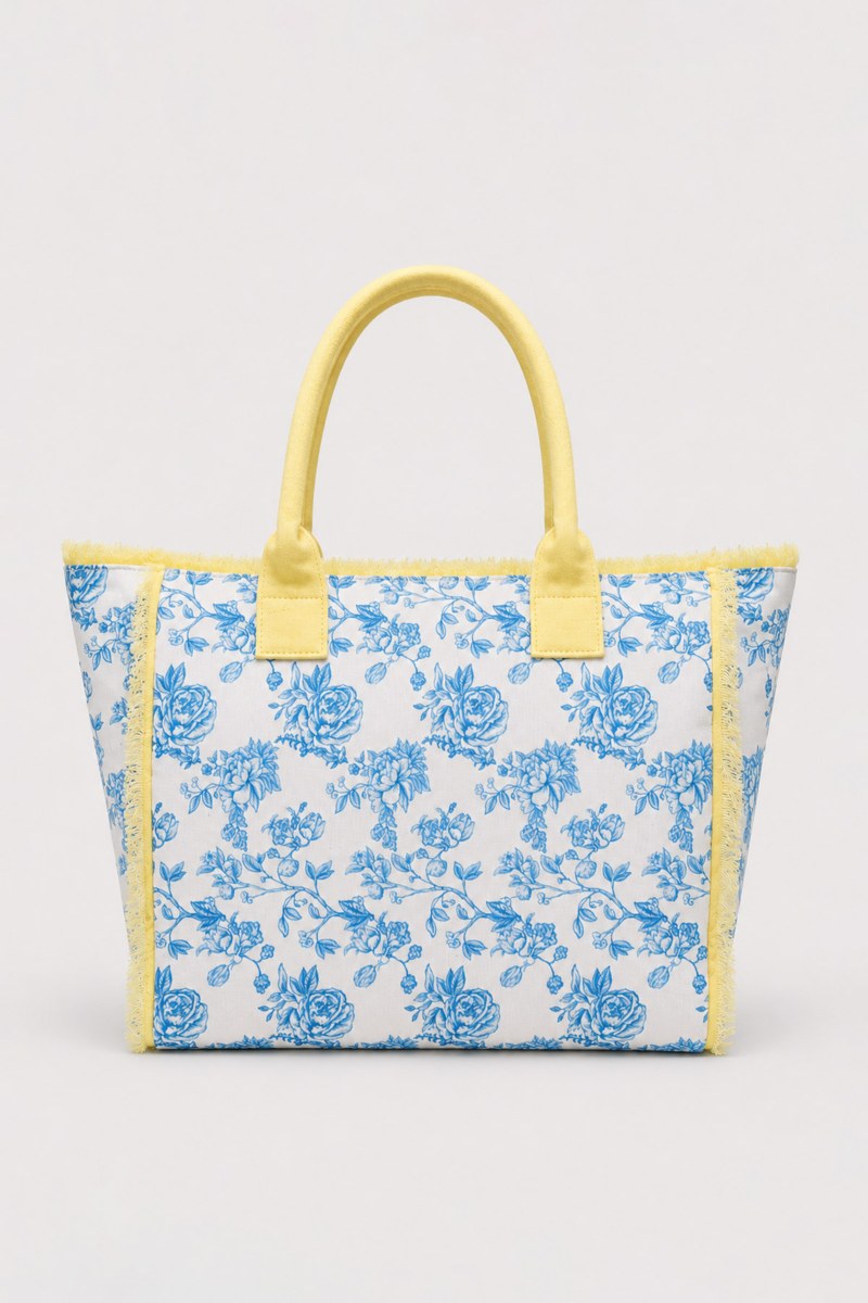 FLORAL PRINTED CANVAS TOTE BAG-26819102-432