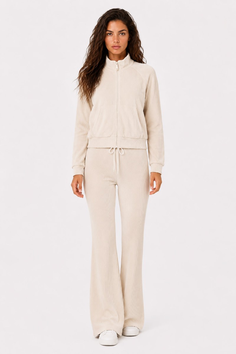 FLARED HIGH WAISTED CORDUROY PANTS-26831065-103