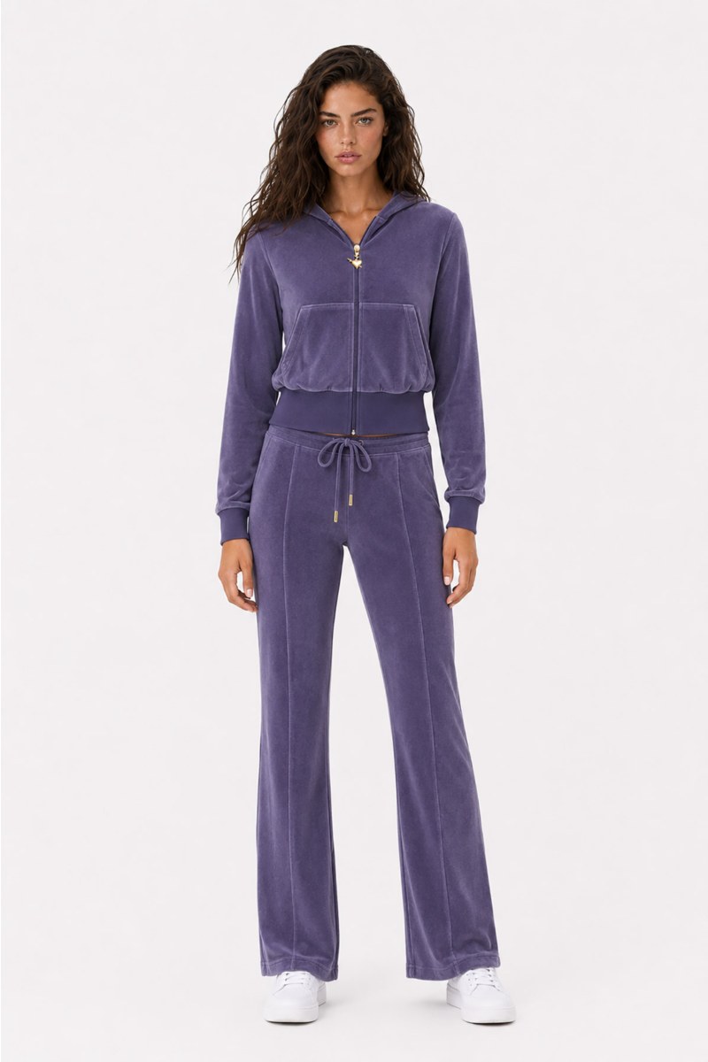 HIGH WAISTED VELOUR PANTS WITH OUTER SEAM-26831073-801