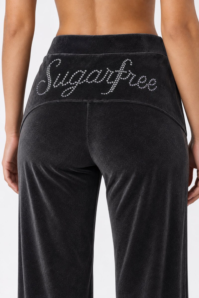 STRASS EMBELLISHED SUPER SOFT VELOUR PANTS-26831095-110