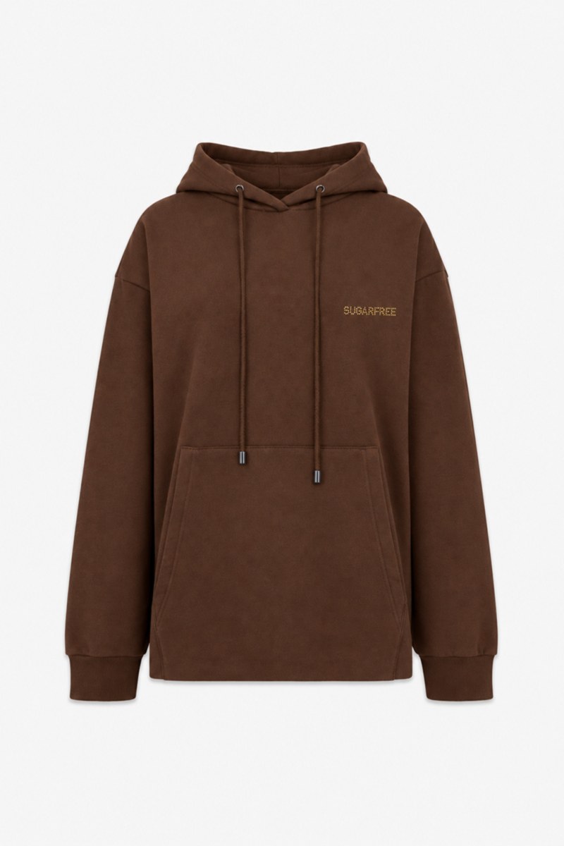 BASIC COTTON OVERSIZED HOODED SWEATSHIRT WITH INNER SOFT FLEECE FABRIC-26832028-332