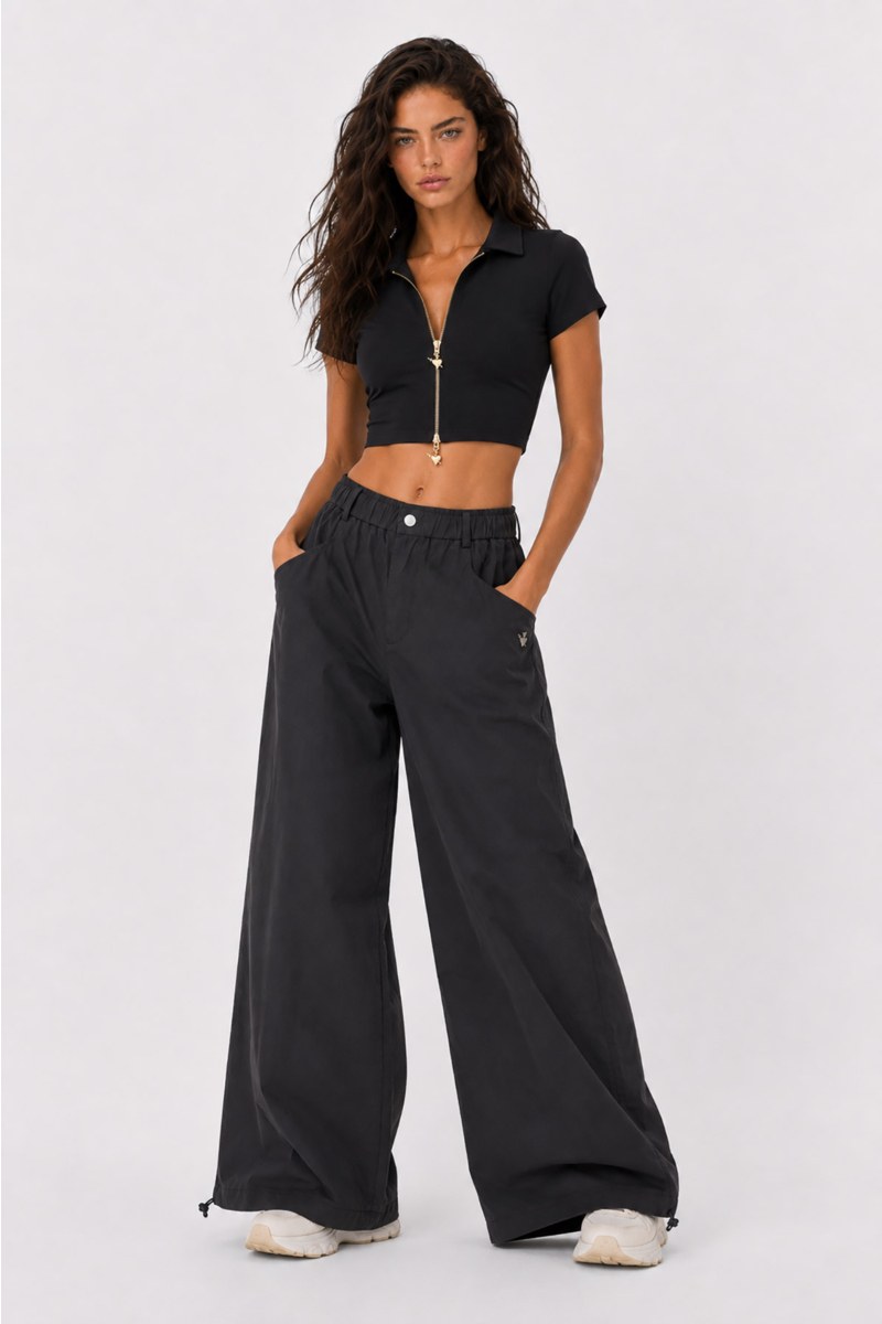 POLO STYLE COTTON CROPPED TOP-26832050-110