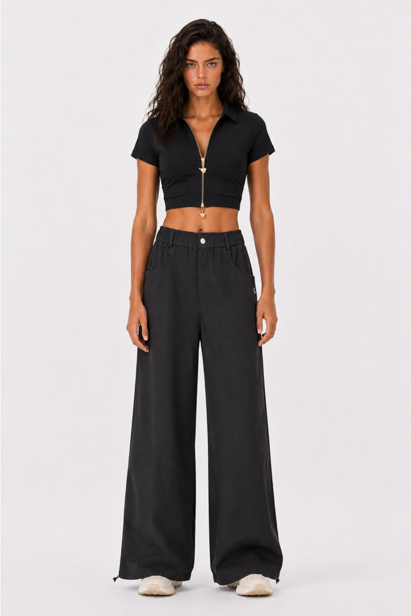 POLO STYLE COTTON CROPPED TOP-26832050-110