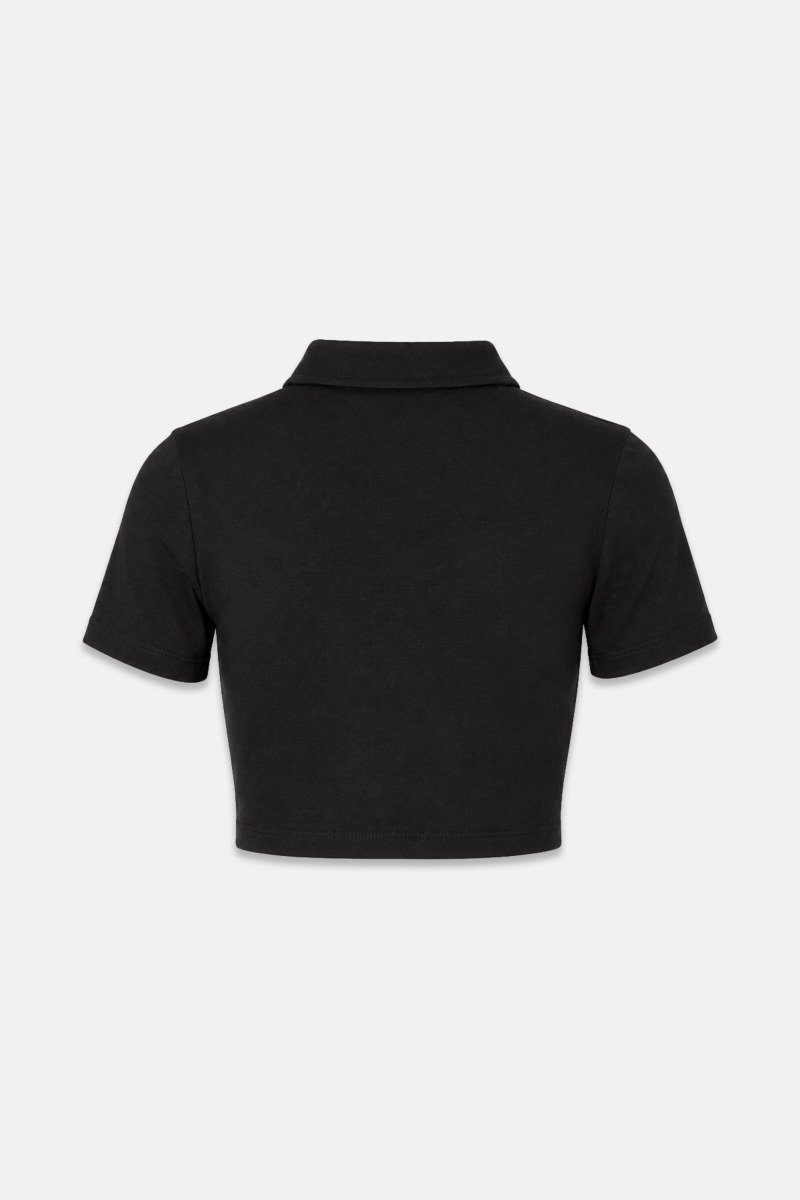 POLO STYLE COTTON CROPPED TOP-26832050-110