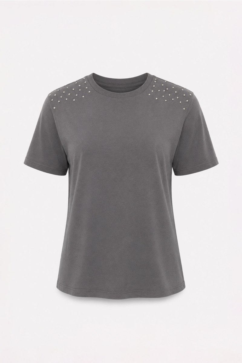 COTTON T-SHIRT WITH SPARKLING STRASS ON THE SHOULDERS-26832055-217