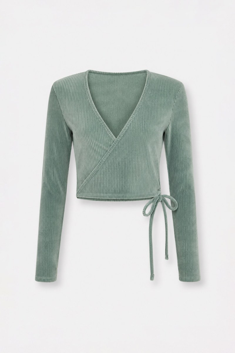 MONOCHROME CORDUROY WRAP CROP TOP-26832064-914