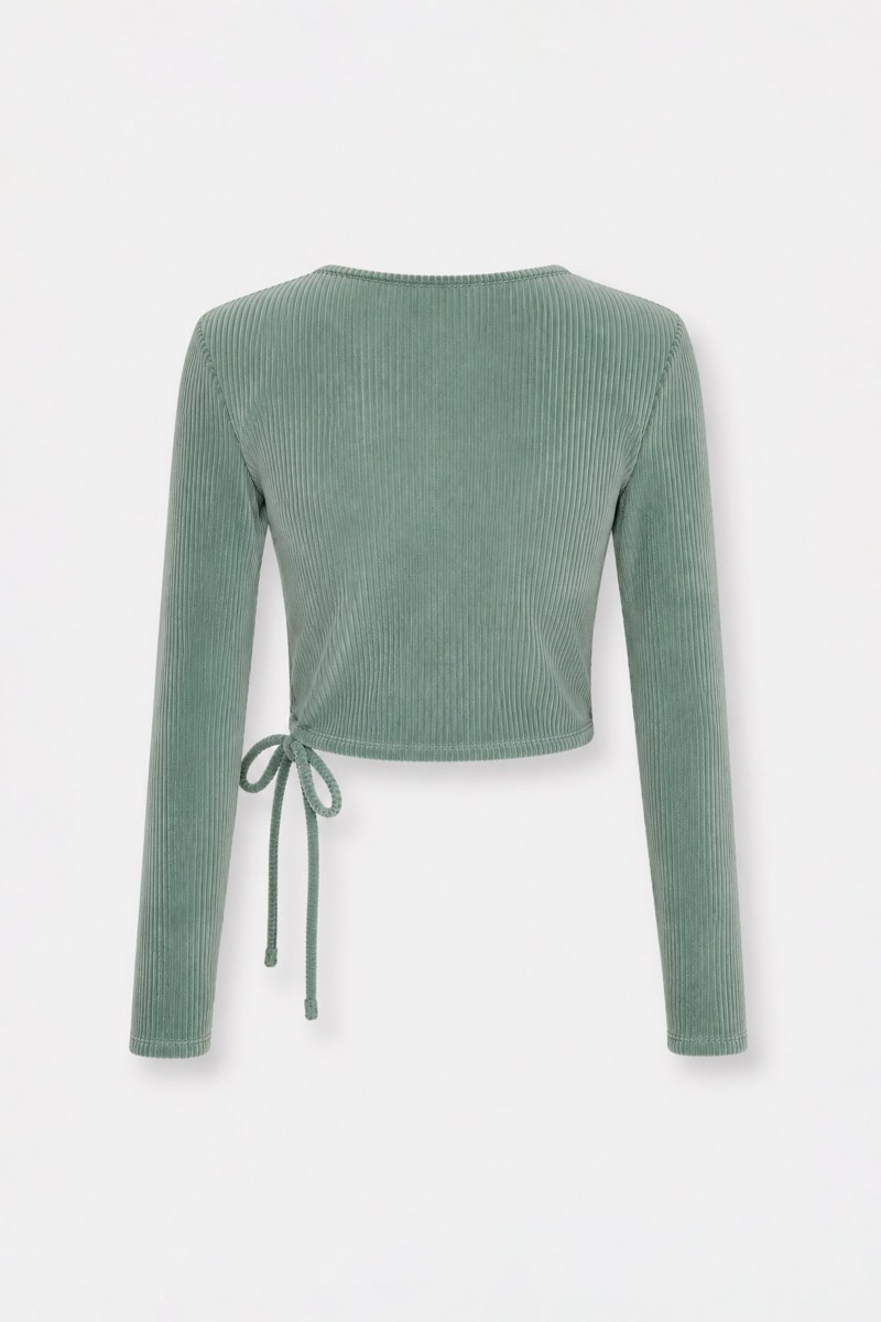 MONOCHROME CORDUROY WRAP CROP TOP-26832064-914
