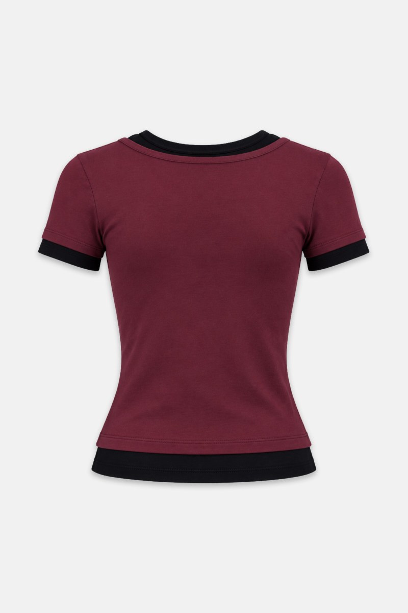 T-SHIRT WITH DOUBLE-FABRIC EFFECT-26832153-934