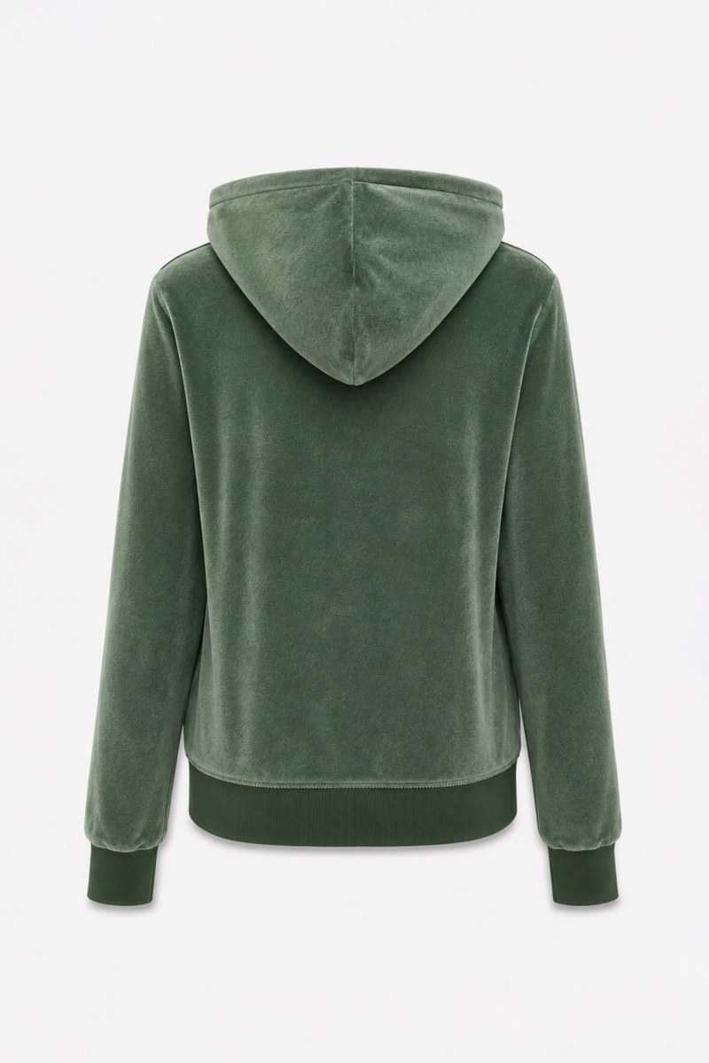 FASHION BASIC VELOUR HOODED JACKET-26833000-518