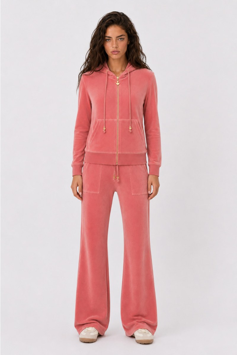 FASHION BASIC VELOUR HOODED JACKET-26833000-719