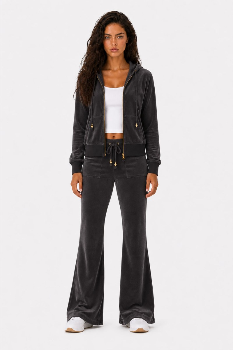 FASHION BASIC VELOUR HOODED JACKET-26833000-842