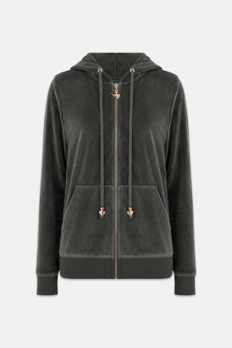 FASHION BASIC VELOUR HOODED JACKET-26833000-842