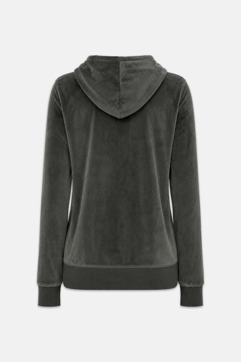 FASHION BASIC VELOUR HOODED JACKET-26833000-842