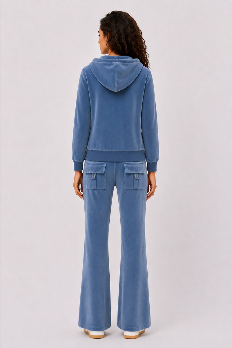 FASHION BASIC VELOUR HOODED JACKET-26833000-995