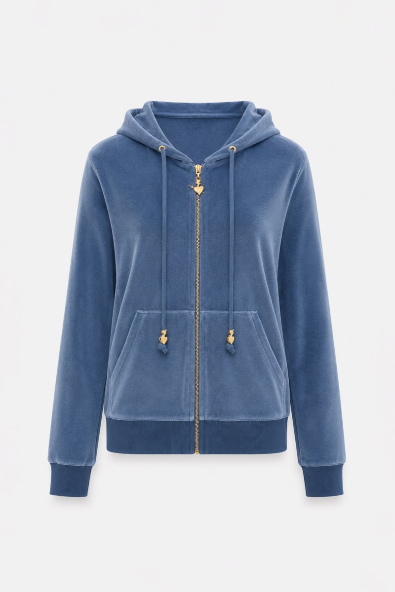 FASHION BASIC VELOUR HOODED JACKET-26833000-995