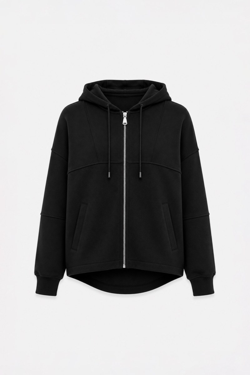 SOFT LIGHT TOUCH MONOCHROME HOODED JACKET-26833040-110