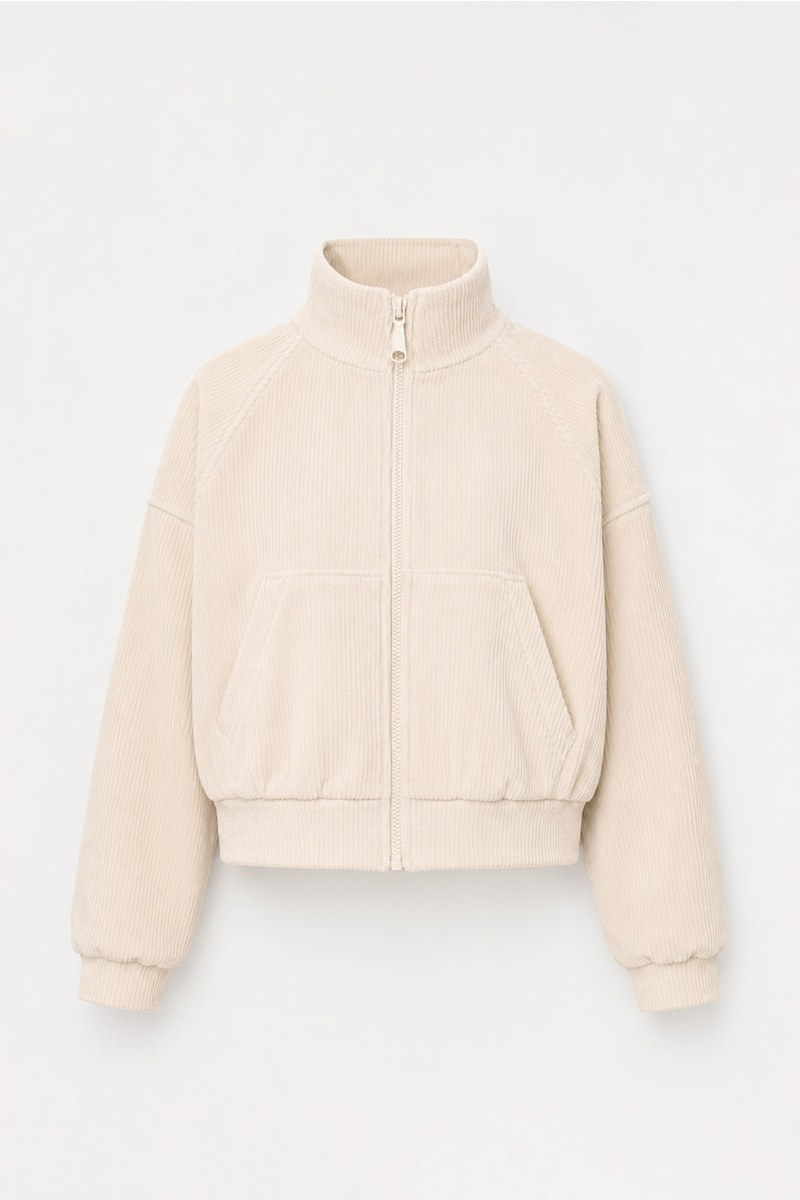 COLLAR ZIPPED CORDUROY JACKET-26833065-103