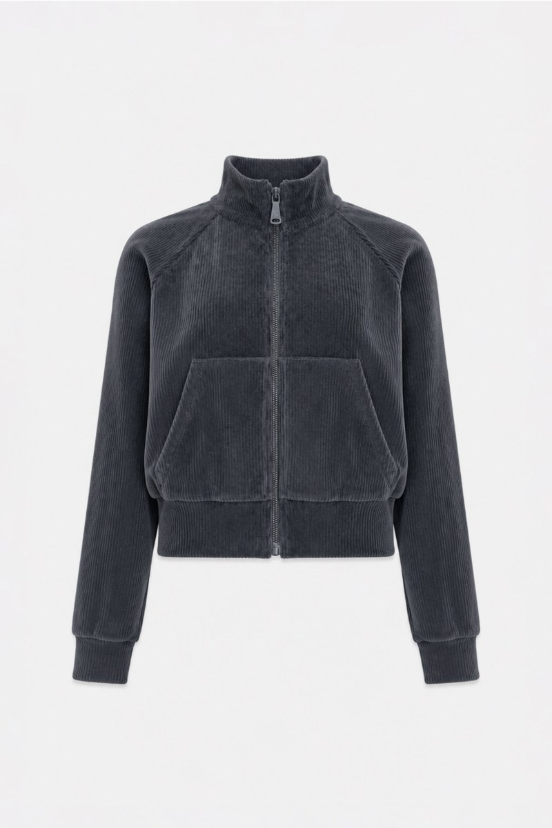 COLLAR ZIPPED CORDUROY JACKET-26833065-995
