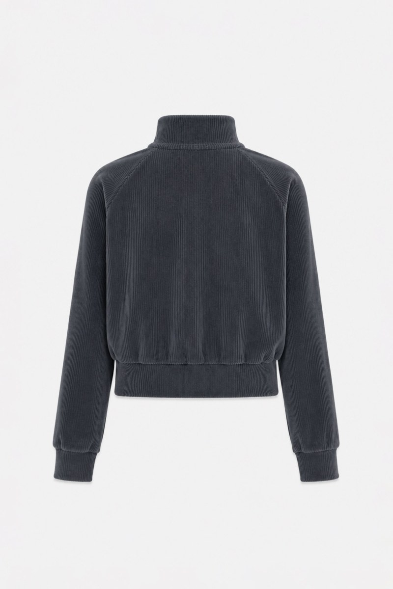 COLLAR ZIPPED CORDUROY JACKET-26833065-995