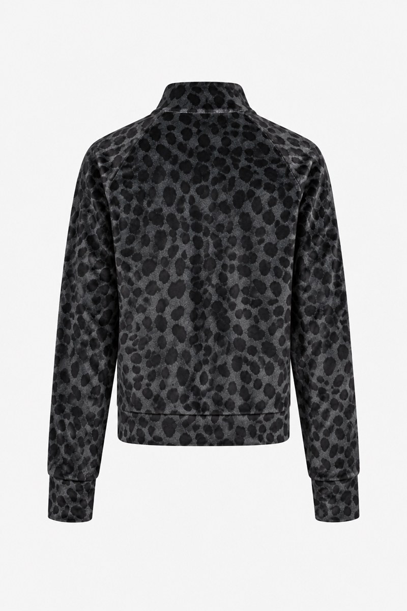 LEOPARD PRINTED SUPER SOFT VELOUR JACKET WITH COLLAR-26833091-216