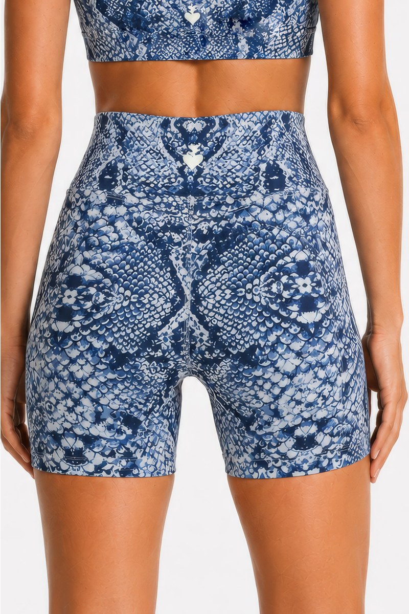 SNAKE PRINTED HIGH-WAISTED BIKER LEGGINGS-26840033-999