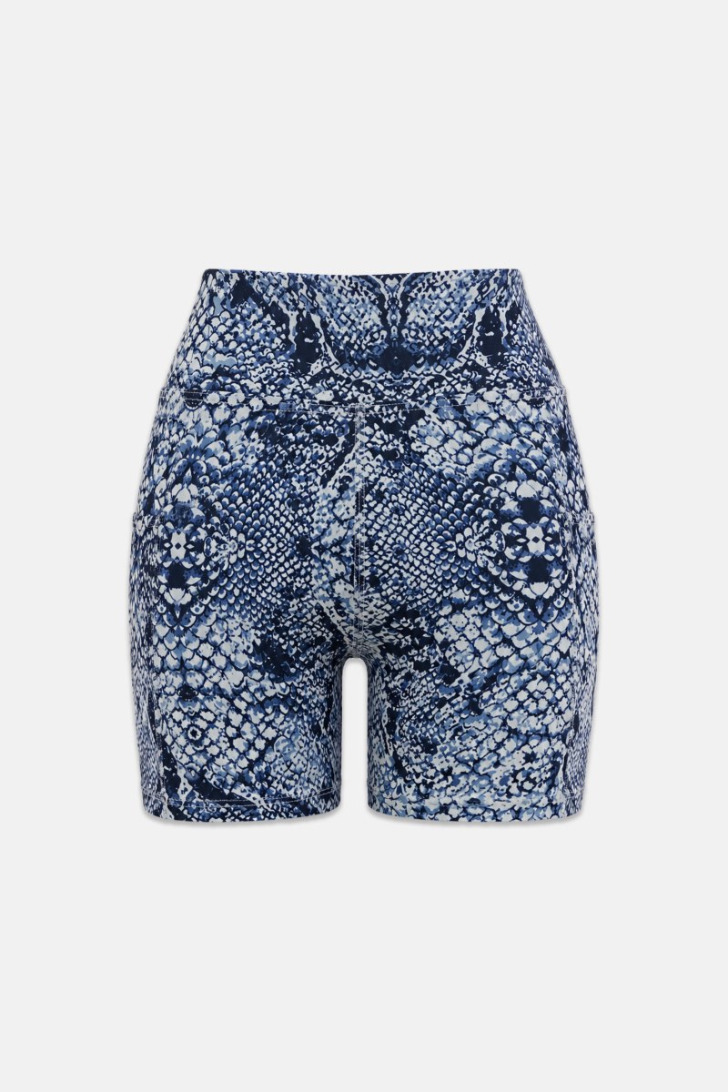 SNAKE PRINTED HIGH-WAISTED BIKER LEGGINGS-26840033-999