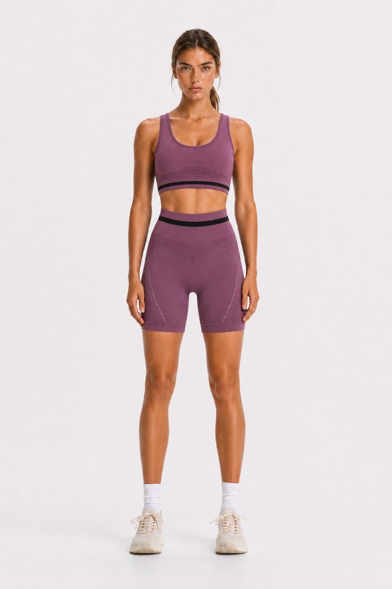 SEAMLESS HIGH WAISTED BIKER LEGGINGS WITH POINTELLE DETAIL-26840036-815