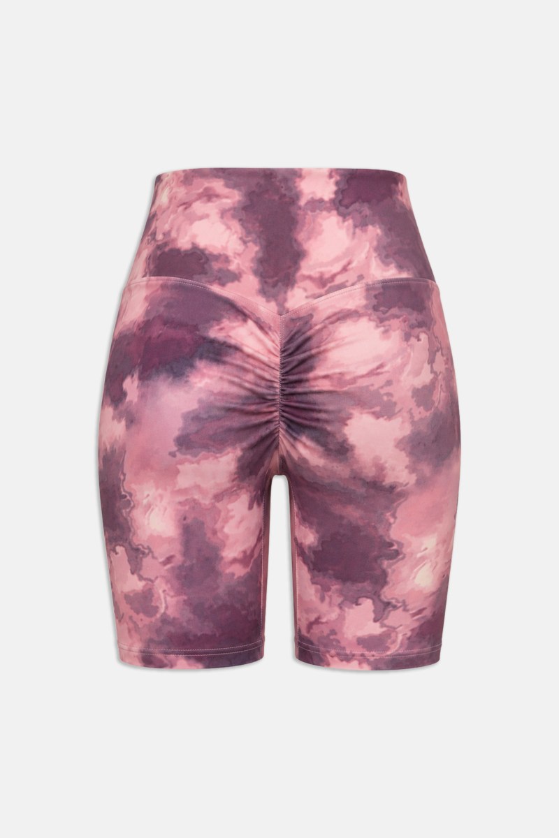 TIE-DYE HIGH-WAISTED BIKER LEGGINGS WITH SCRUNCH BACK DETAIL-26840038-999