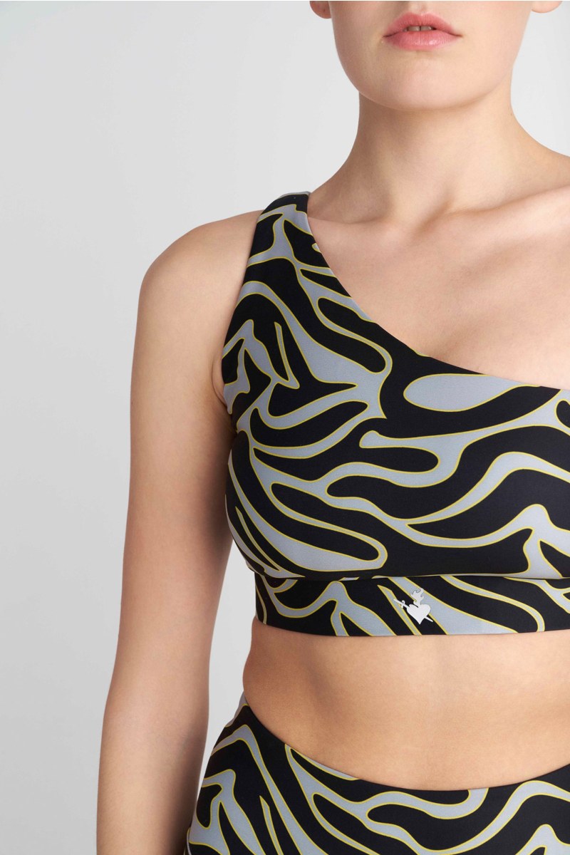 PRINTED ONE SHOULDER CROP TOP / SPORTS BRA-26842030-215