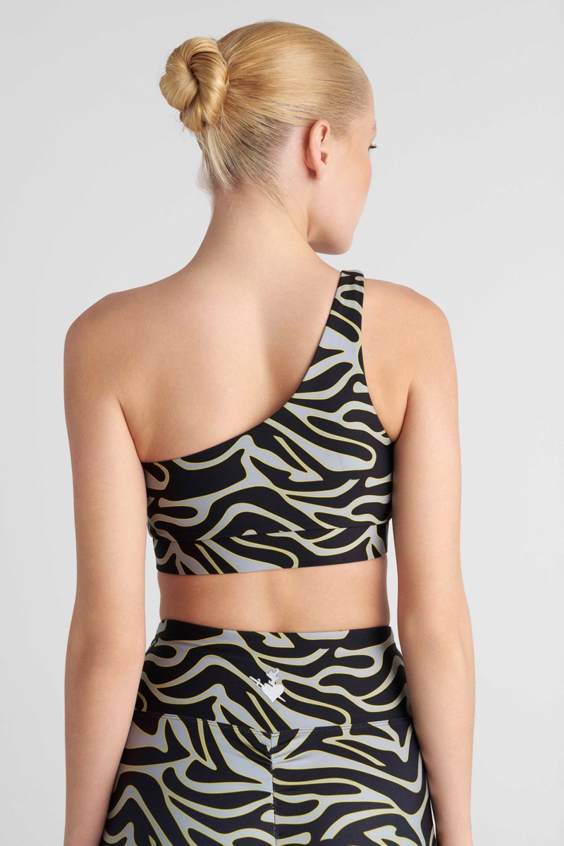 PRINTED ONE SHOULDER CROP TOP / SPORTS BRA-26842030-215