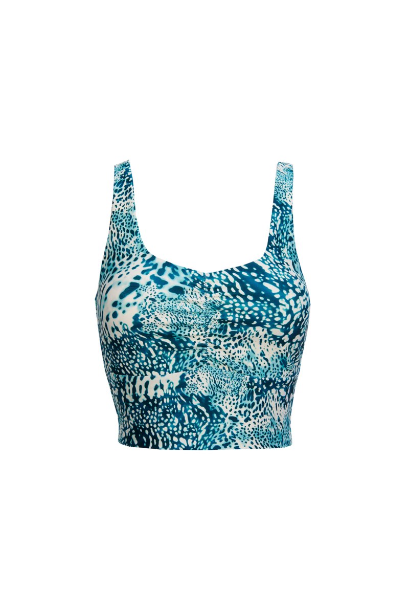 PRINTED CROP TOP / SPORTS BRA WITH STRAPS-26842032-414