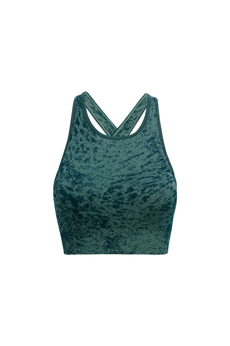 PRINTED CROP TOP / SPORTS BRA WITH CROSSOVER BACK-26848027-414