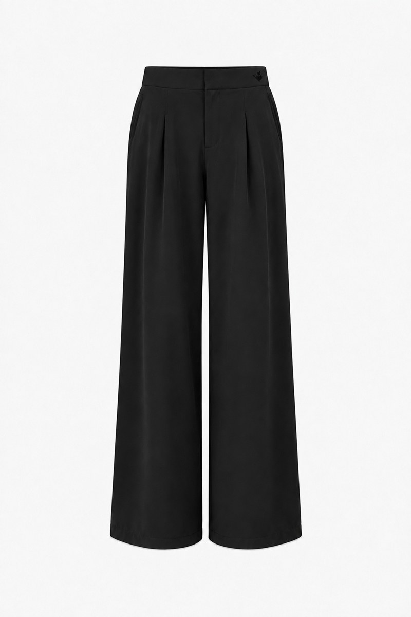 HIGH WAISTED SPORTS PLEATED WIDE LEG PANTS-26861045-110