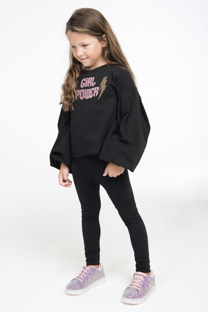 GIRLS MONOCHROME COTTON LEGGINGS-863548-110