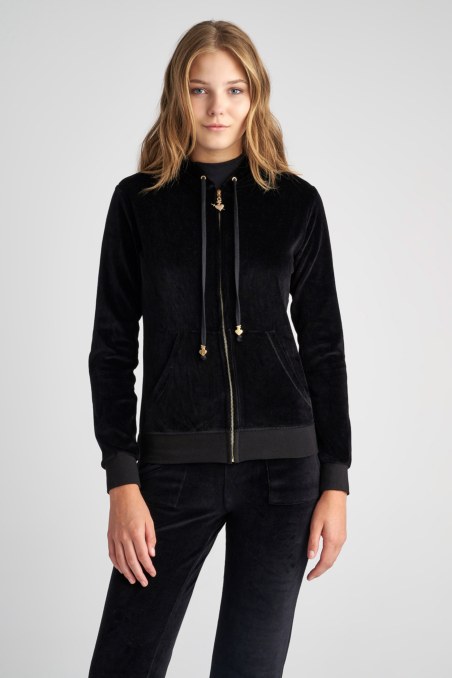 BASIC VELOUR HOODED JACKET-19833000BG-110