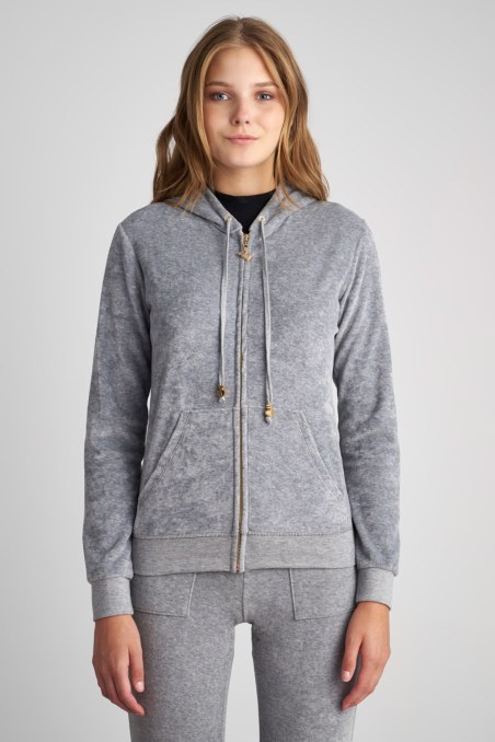 BASIC VELOUR HOODED JACKET-19833000BG-211