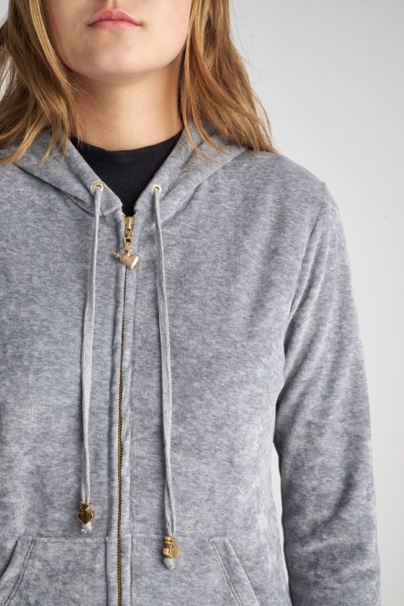 BASIC VELOUR HOODED JACKET-19833000BG-211