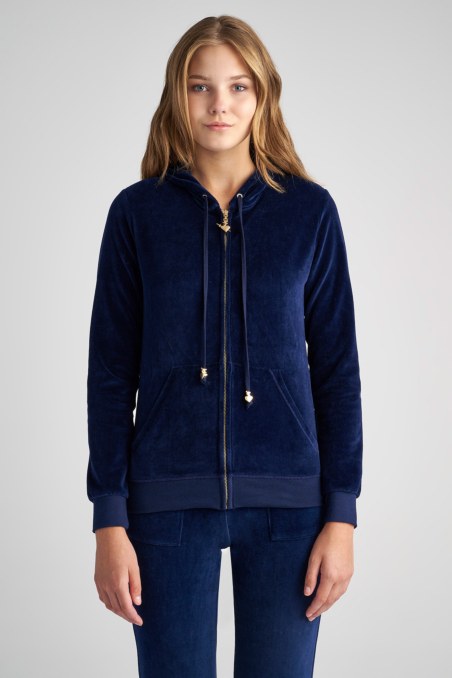 BASIC VELOUR HOODED JACKET-19833000BG-425