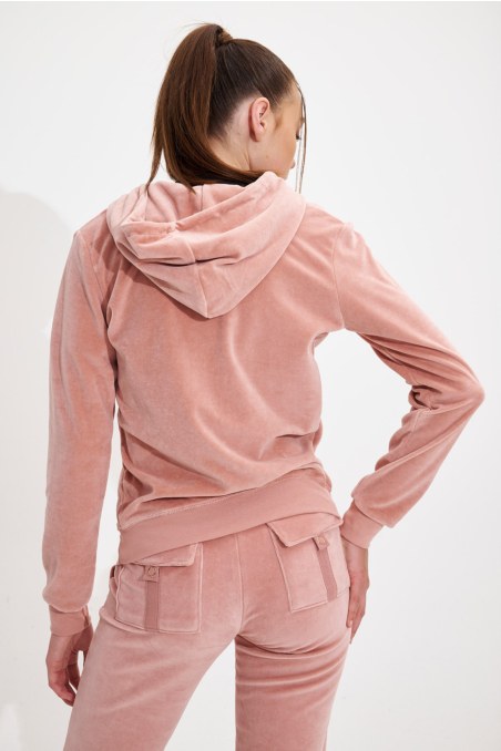 BASIC VELOUR HOODED JACKET-19833000-835