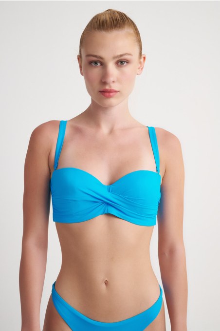 RECYCLED TWIST BANDEAU SWIMWEAR BIKINI TOP IN CUP D-20801000D-411