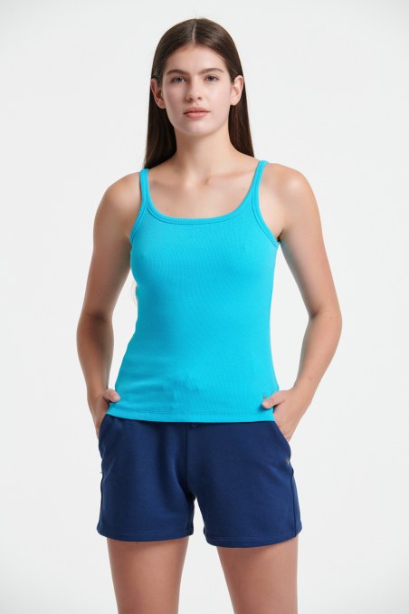 SLEEVELESS ONE COLOR RIBBED TOP-22812248-436