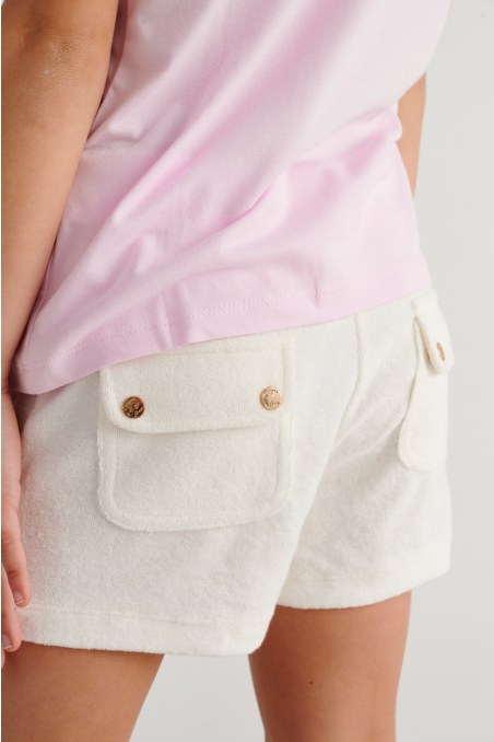 GIRLS MONOCHROME TERRY SHORTS-23610008-102