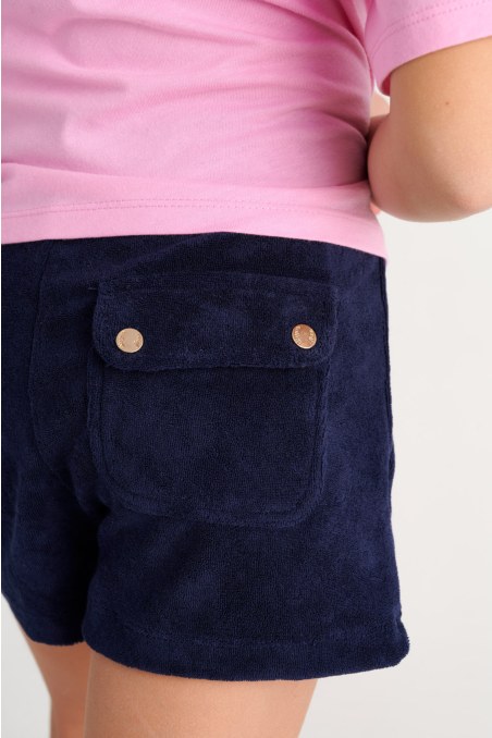 GIRLS MONOCHROME TERRY SHORTS-23610008-425