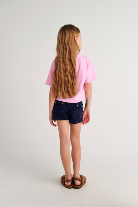 GIRLS MONOCHROME TERRY SHORTS-23610008-425