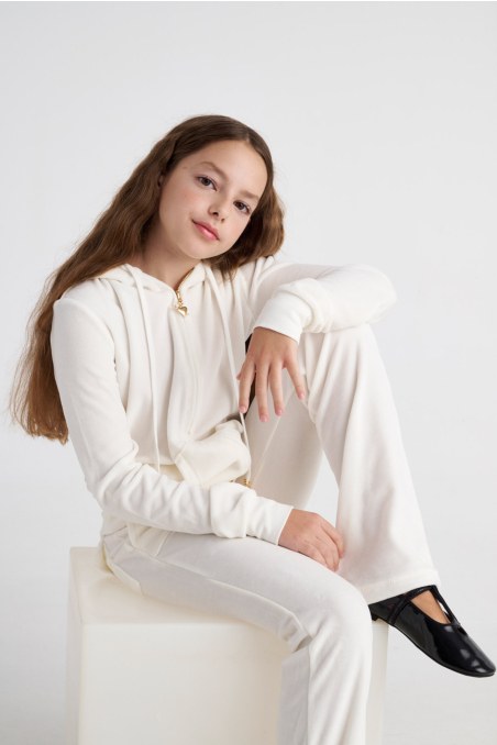 HOODED VELOUR JACKET FOR TEENS-23633000BG-102